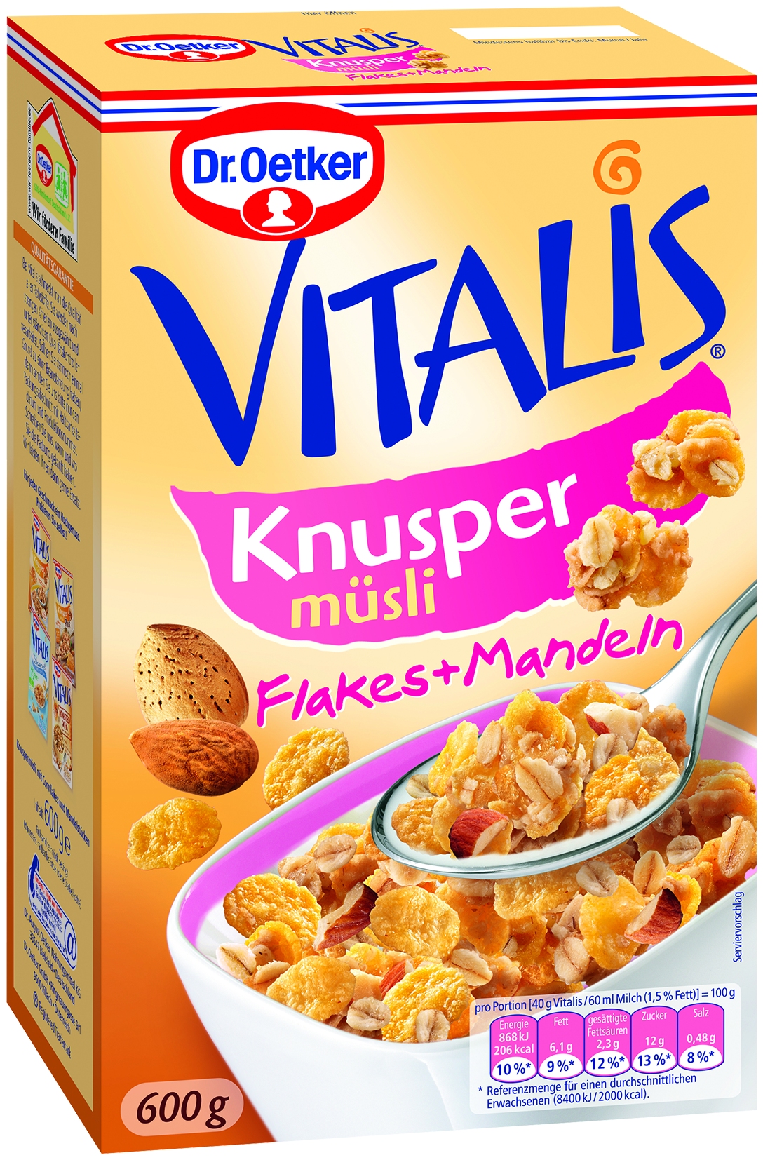 Vitalis Knusperflakes, 600 GR