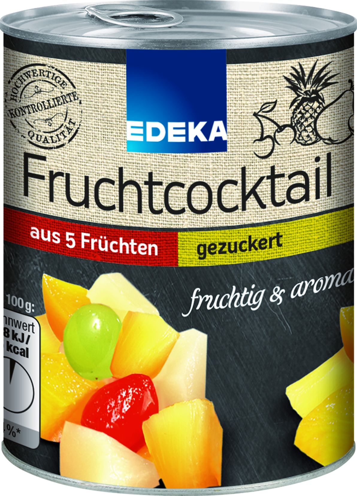 Fruchtcocktail gezuckert, 225 GR