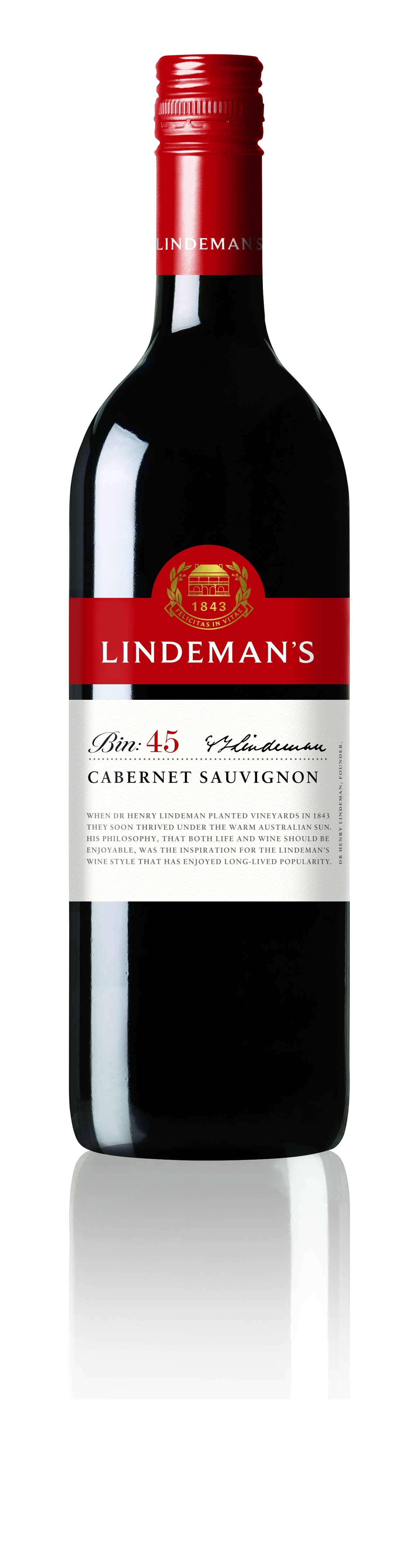 Lindemans, BIN 45, Cabernet Sauvignon, trocken, rot (Drehverschluss), 13,5%, 0,75 L