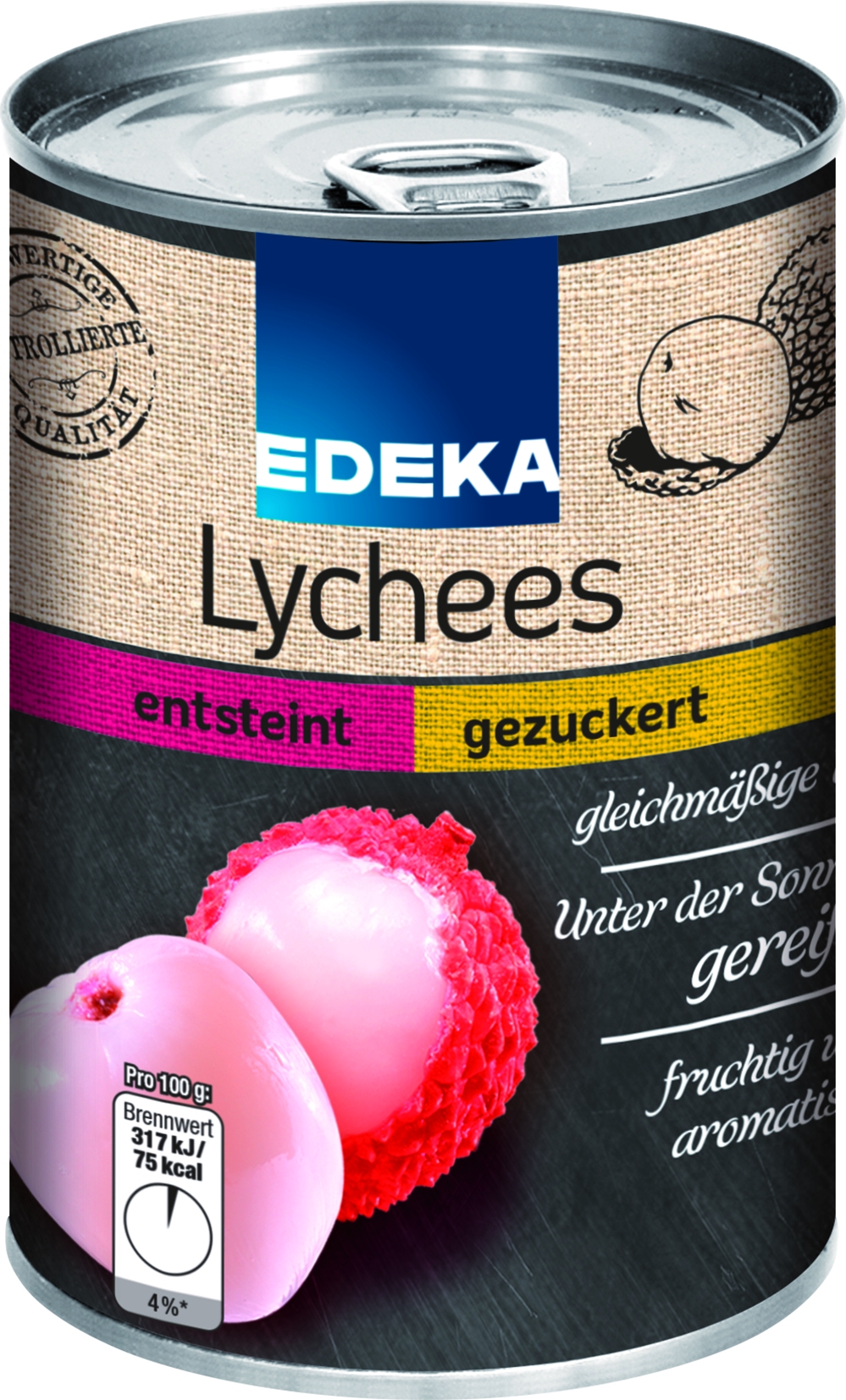 Herzstücke Lychees entsteint + gezuckert, 425 GR