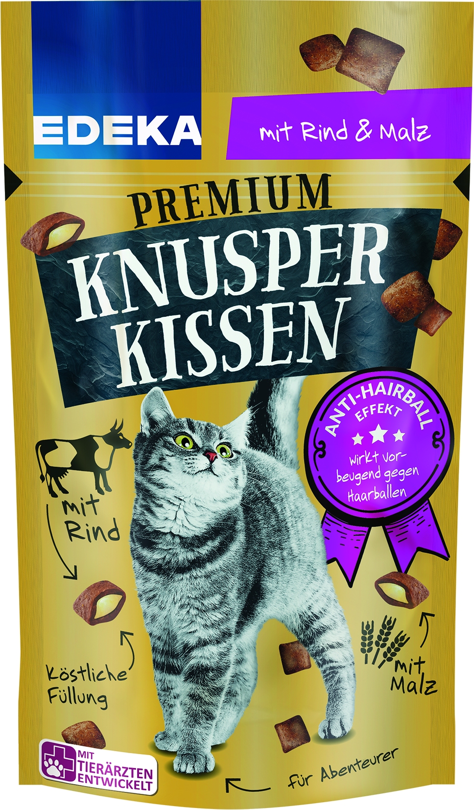 Herzstücke gefüllte Knusperkissen Rind + Malz, 60 GR