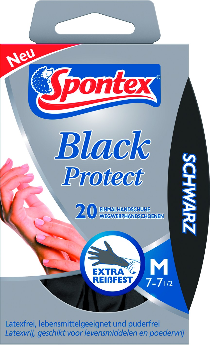 Handschuh Black Protekt, Gr.7-7,5 Größe M, Nitril, ungepudert, 20er