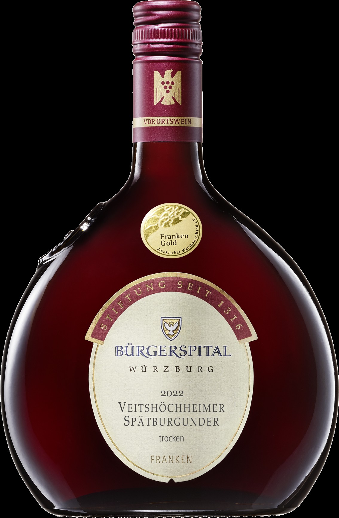 Bürgerspital, Veitshöchheimer Spätburgunder, VdP. Ortswein, trocken, rot, Bocksbeutel, 13,5%, 0,75 L