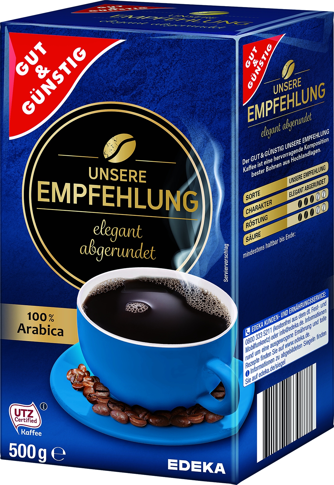Roestkaffee Unsere Empfehlung gemahlen, 500 GR