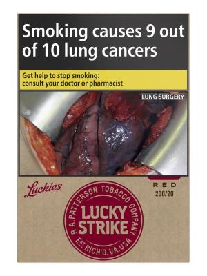Lucky Strike Straight Red KS Filter 200